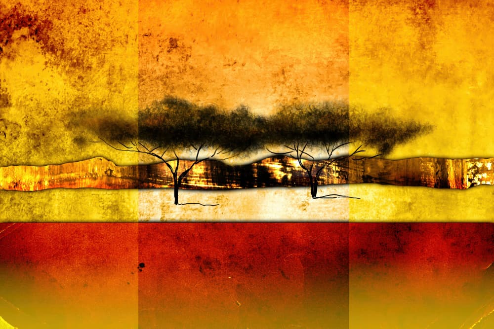 Abstract Savanna Trees by Rafal Kulik — canvas wall art