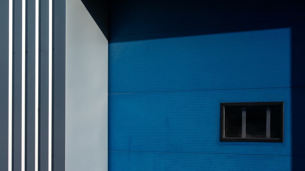 Geometric Blue Window by Lus Joosten — canvas wall art