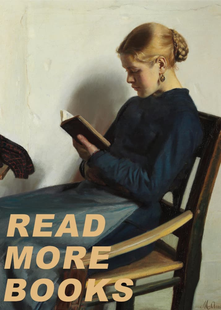 Pensive Woman Reading Book by The Art Concept — canvas wall art