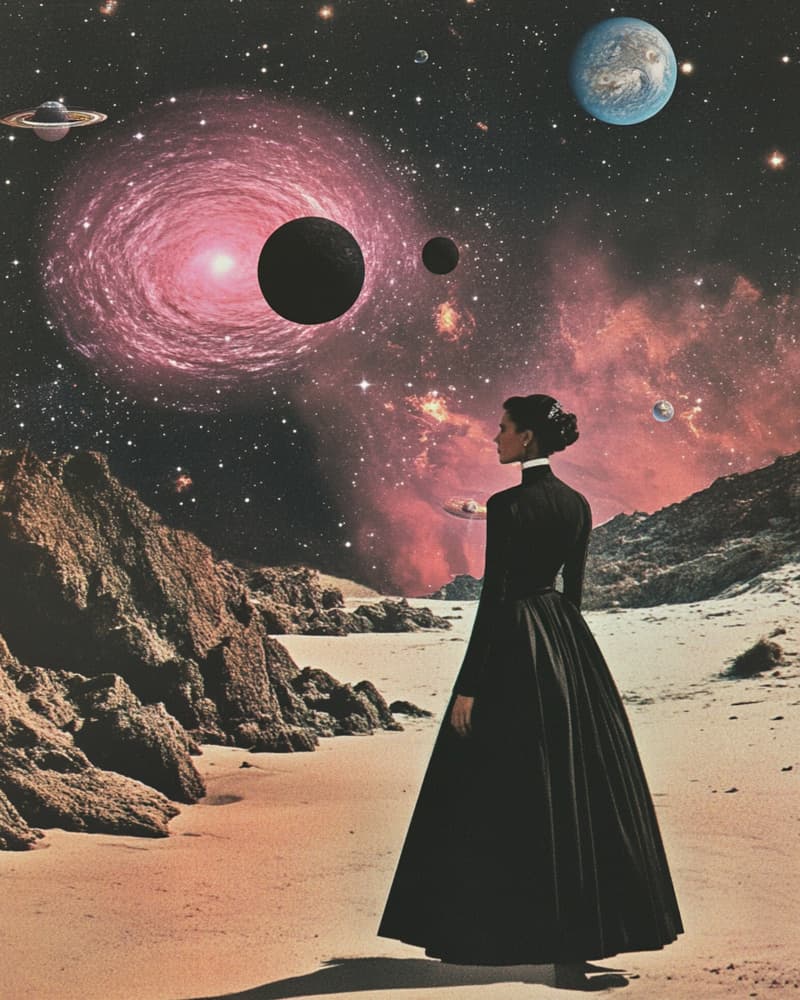 Elegant Traveler Pink Galaxy by Samantha Hearn — canvas wall art