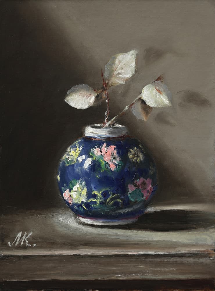 Blue Vase Still Life by Marina Kozyr — canvas wall art
