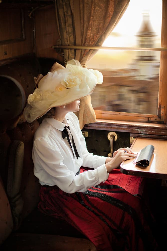 Elegant Train Traveler by Ildiko Neer — canvas wall art
