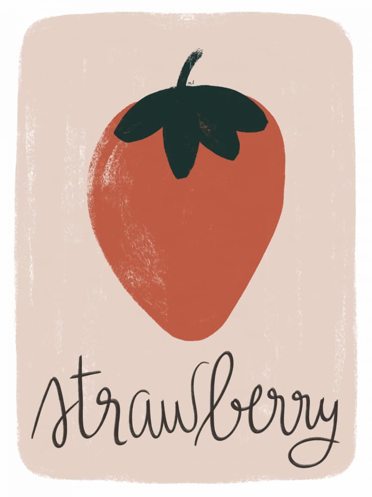 Sweet Strawberry Illustration by Menina Lisboa — canvas wall art