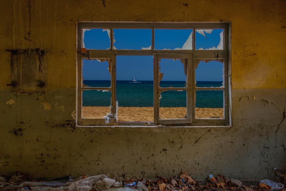 Broken Window Ocean View by Ramiz Sahin — canvas wall art