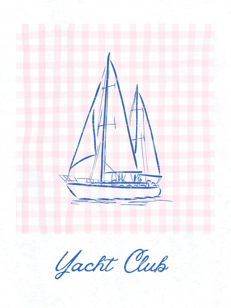 Yacht Club Sailboat Sketch