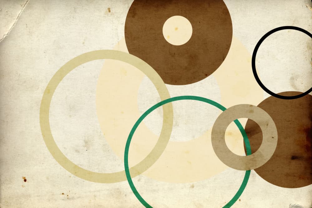 Retro Overlapping Circles by Rafal Kulik — canvas wall art