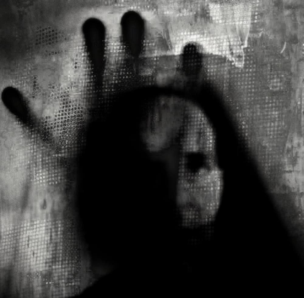 Mysterious Handprint Face by Dalibor Davidovic — canvas wall art