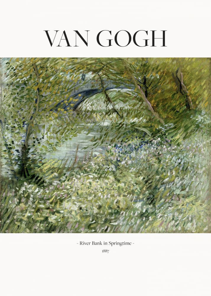 River Bank In Springtime (1887) by Vincent Van Gogh — canvas wall art