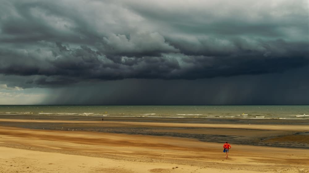 Runner Under Stormy Sky by Stéphane Pecqueux — canvas wall art