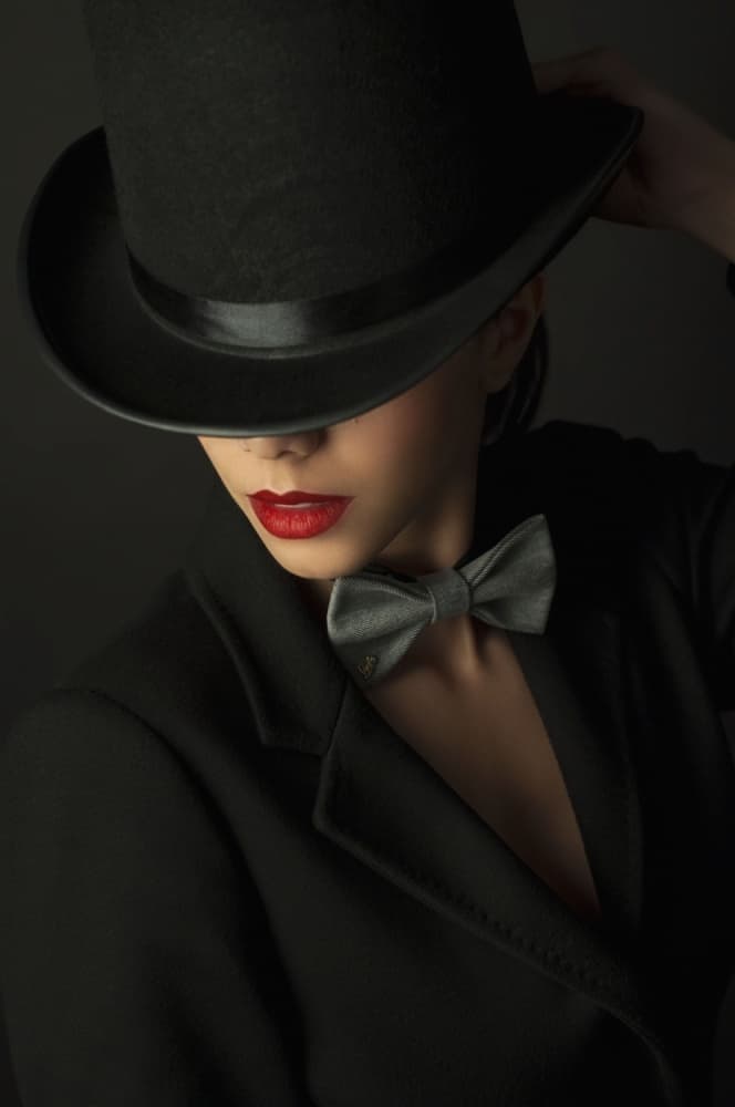 Elegant Top Hat Woman by Livia Corcoveanu — canvas wall art