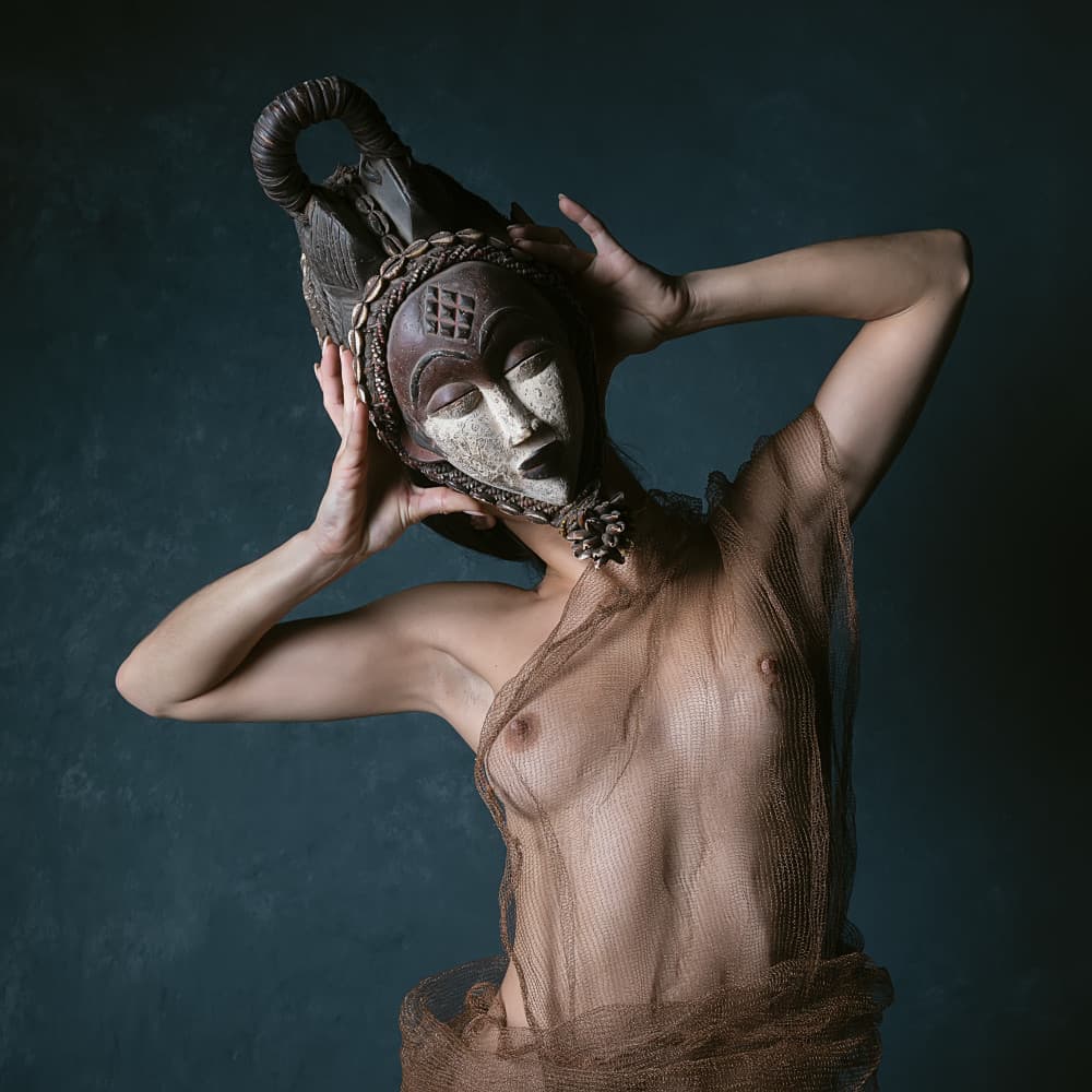Sensual Masked Woman by Joan Gil Raga — canvas wall art