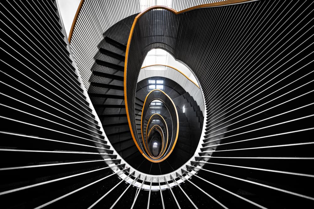 Modern Geometric Staircase by Hervé Loire — canvas wall art