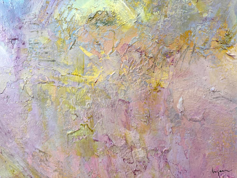 Gold and Pink Abstract by Dorothy Fagan — canvas wall art