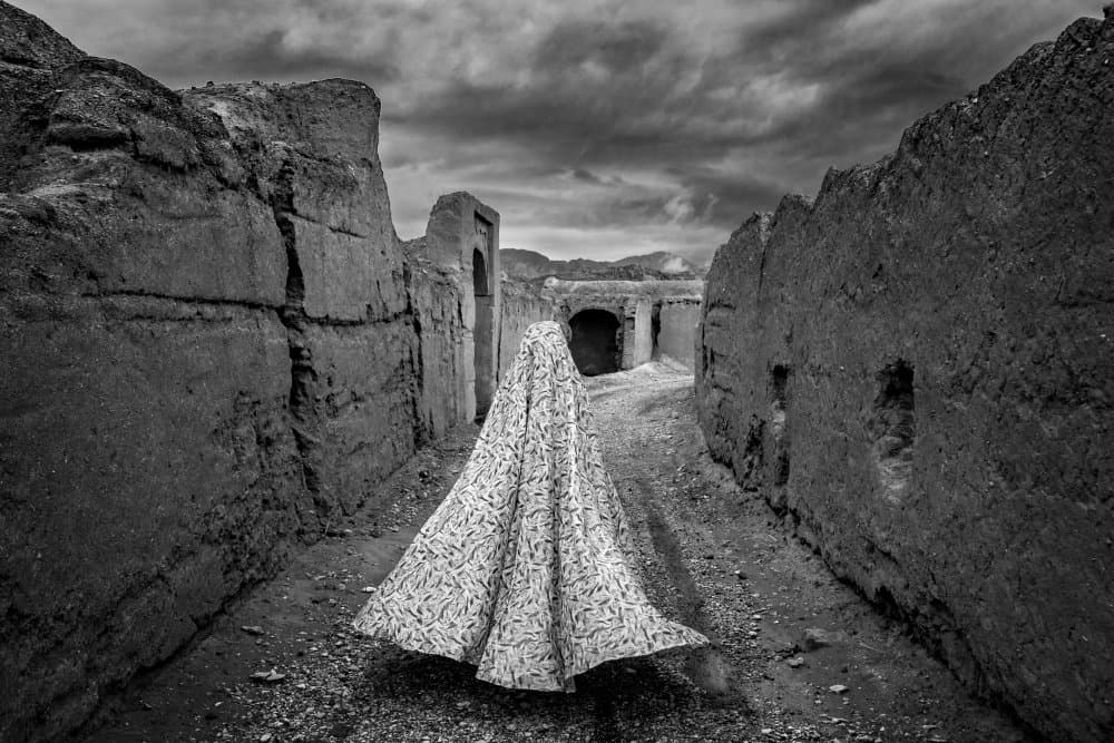 Mysterious Figure Ancient Ruins by Ahmad Belbasi — canvas wall art