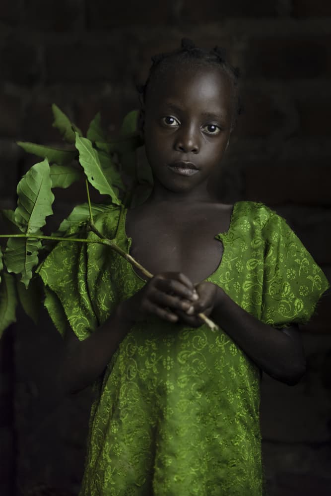 Young Girl With Leaves by Matt Jacob — canvas wall art