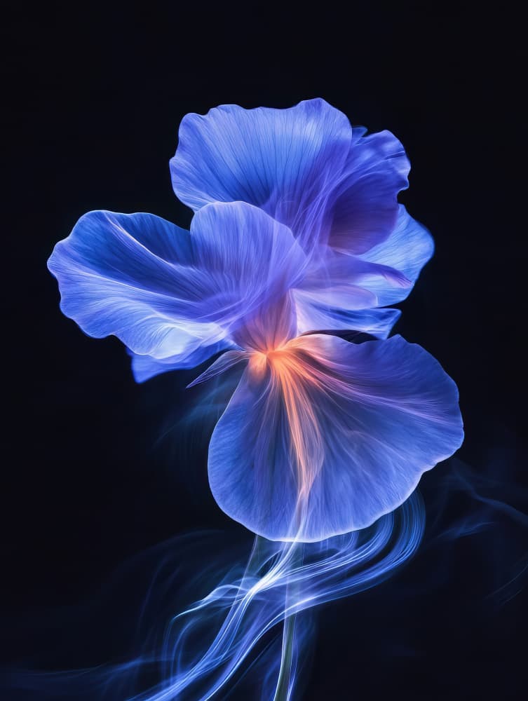 Glowing Blue Iris by Bilge Paksoylu — canvas wall art