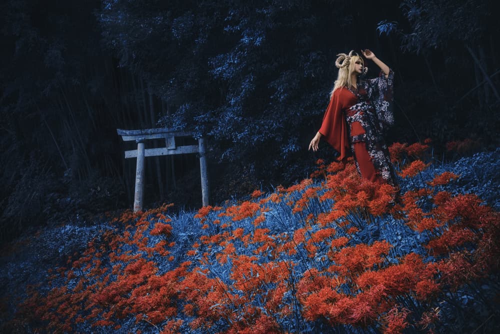 Mysterious Kimono Forest by KOIKI — canvas wall art
