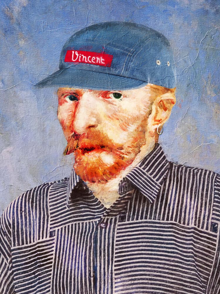 Hipster Vincent by Dikhotomy — canvas wall art