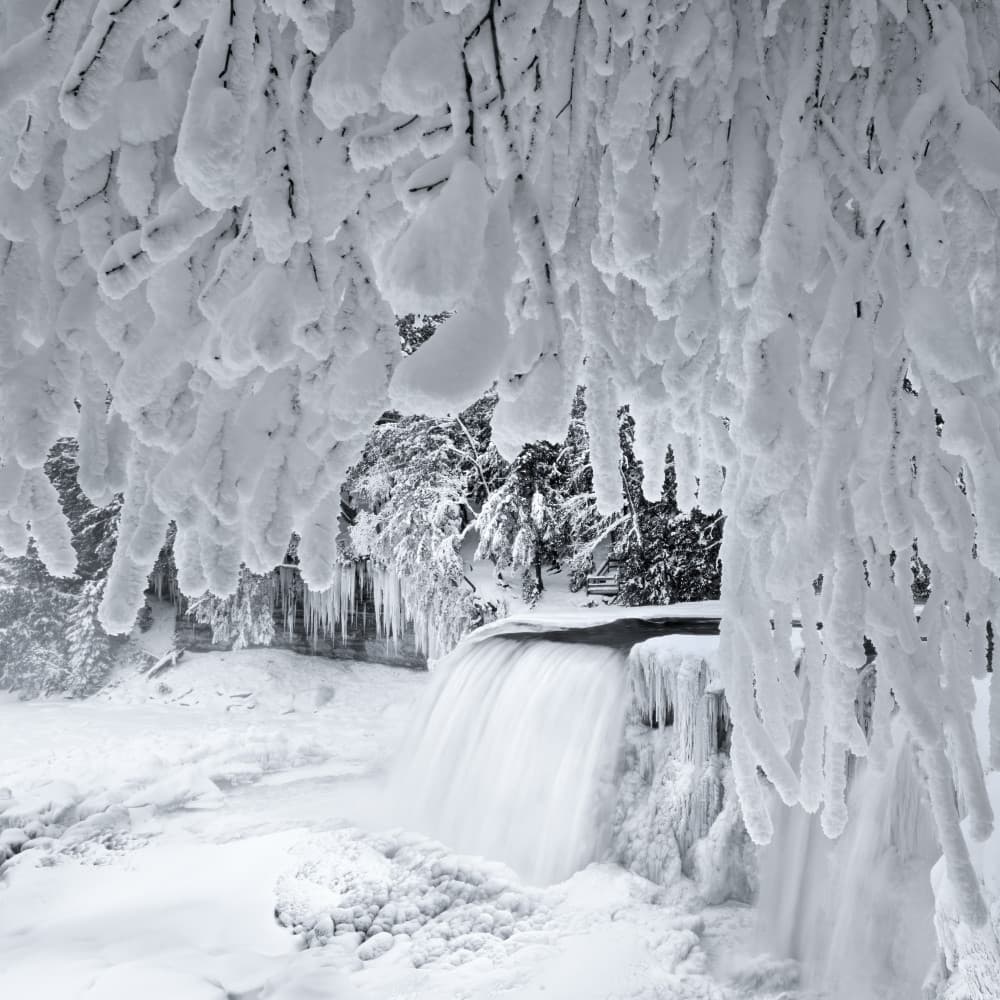 Frozen Winter Waterfall by John Fan — canvas wall art