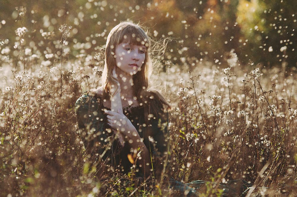 Girl in Golden Meadow by Ksenia Sinyavina — canvas wall art