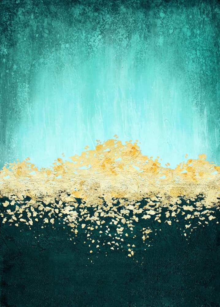 Golden Sea Glimmer by Alyson Storms — canvas wall art