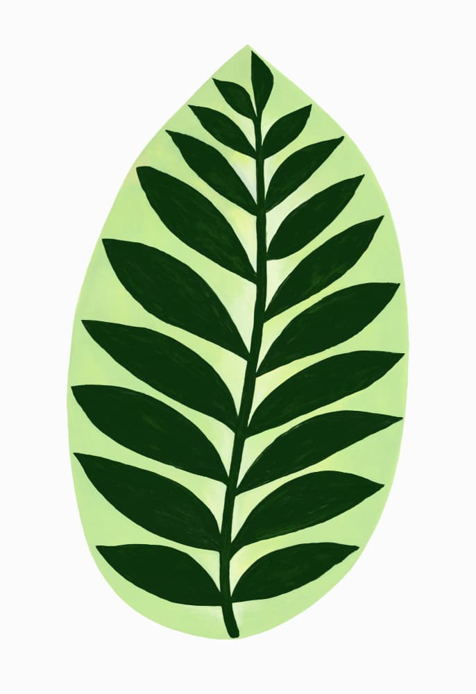 Minimalist Green Leaf by Rosana Laiz Blursbyai — canvas wall art
