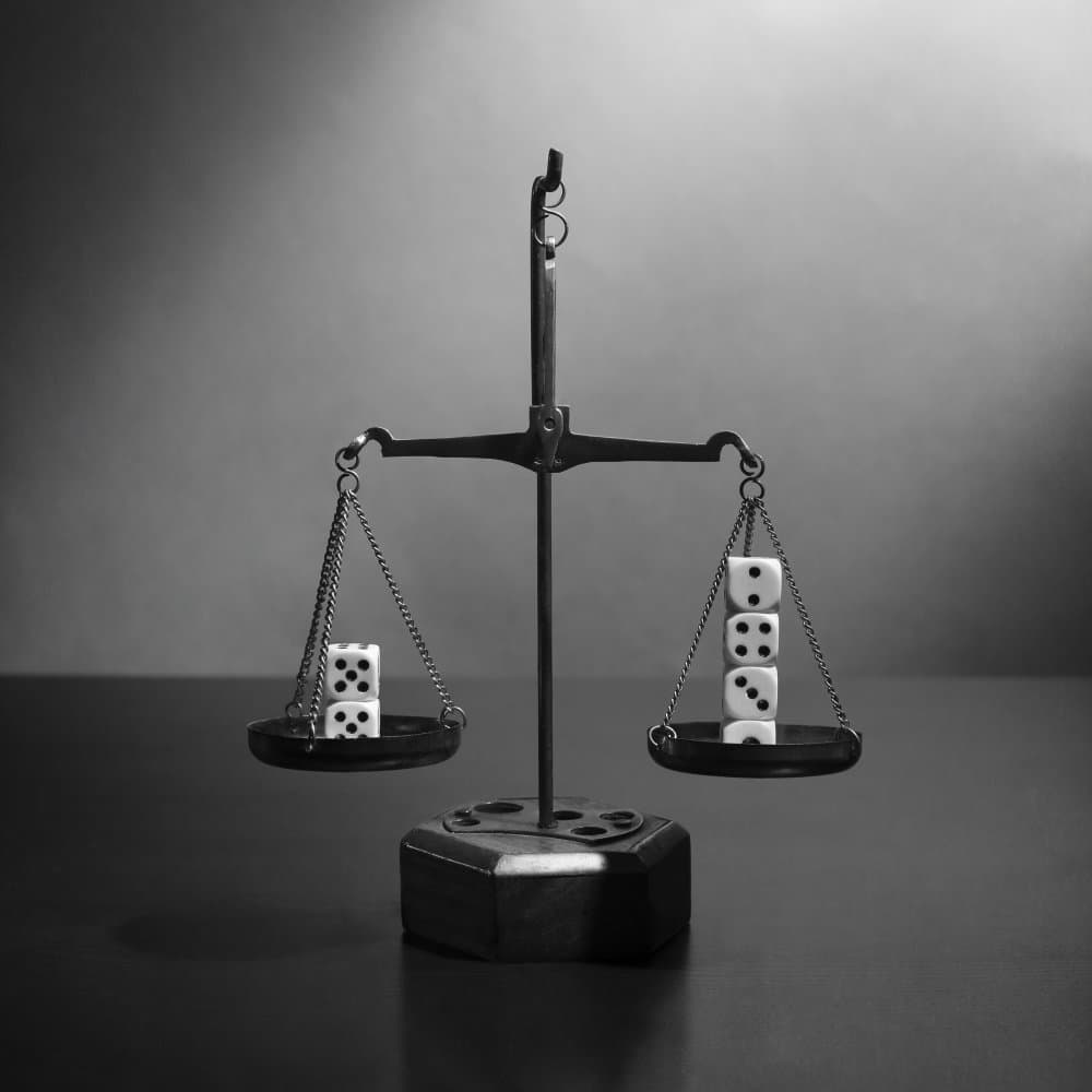 Weighing The Odds by Victoria  Glinka — canvas wall art