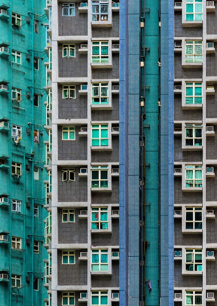 Teal Urban Geometry by Andreas Agazzi — canvas wall art