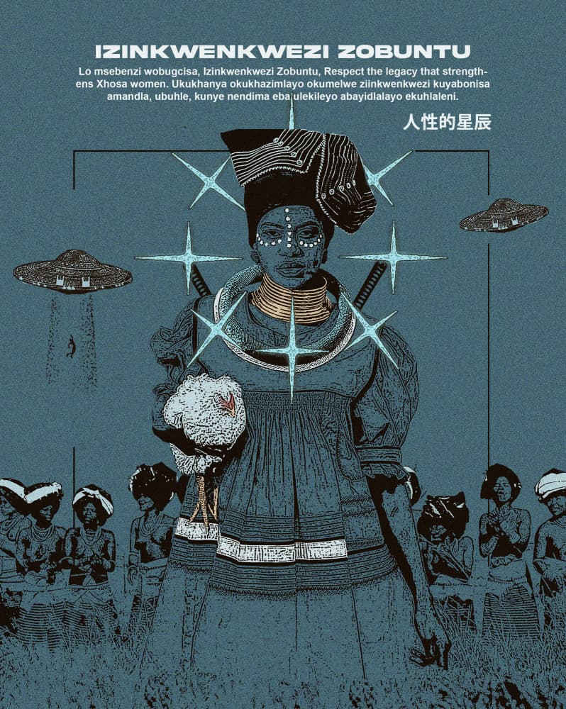 Cosmic Xhosa Woman by Mathabela Madiela — canvas wall art