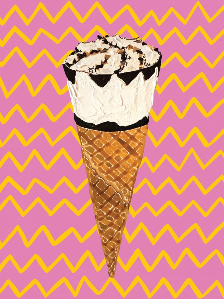 Pop Art Ice Cream Cone by Alice Straker — canvas wall art