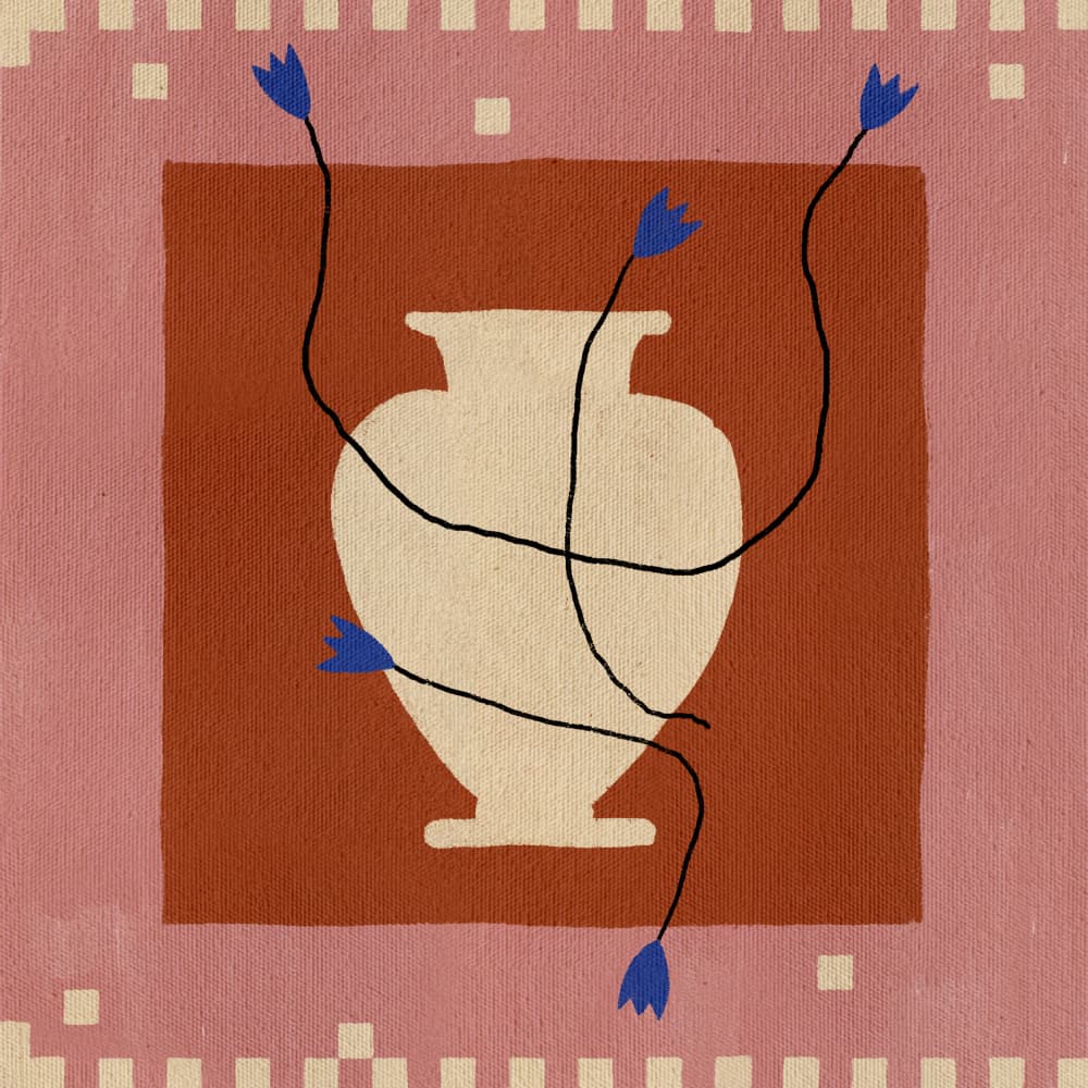 Out of Vase Blooms 7 by Shatha Al Dafai — canvas wall art