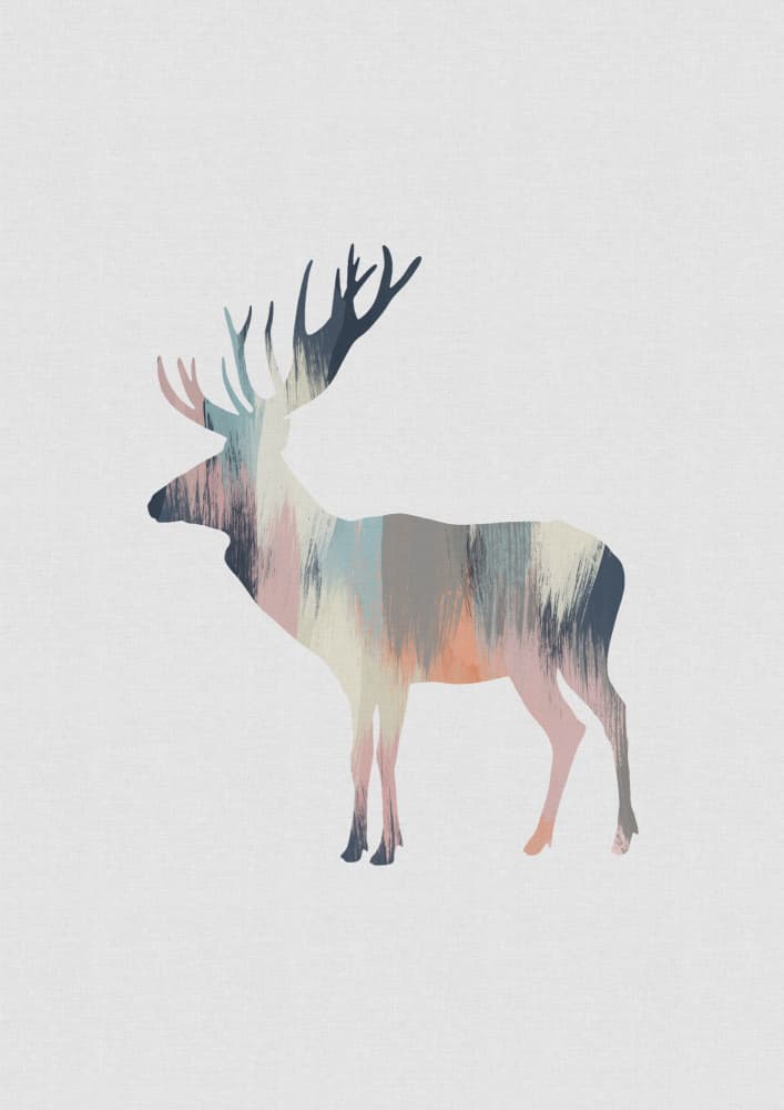 Colorful Brushstroke Deer by Orara Studio — canvas wall art