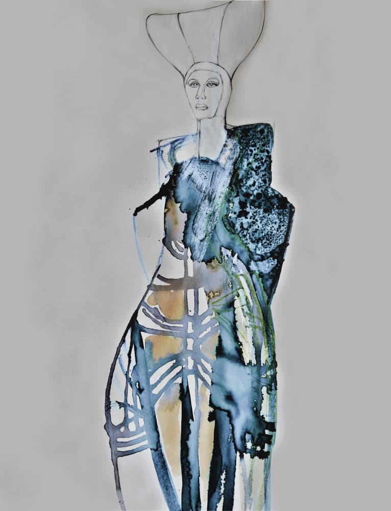 Stylized Fashion Portrait by Doris Schmitz — canvas wall art