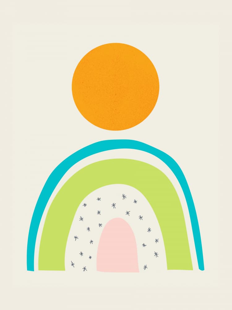 Pastel Rainbow Sun by Little Dean — canvas wall art