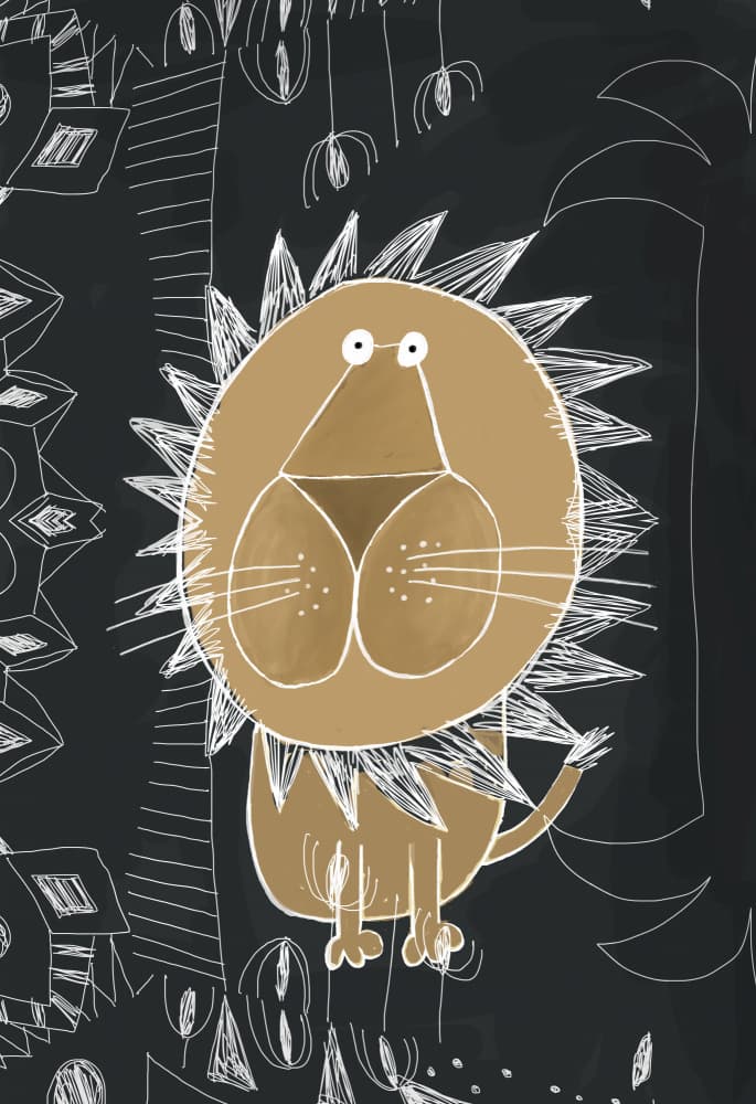 Cute Jungle Lion by Carla Daly — canvas wall art