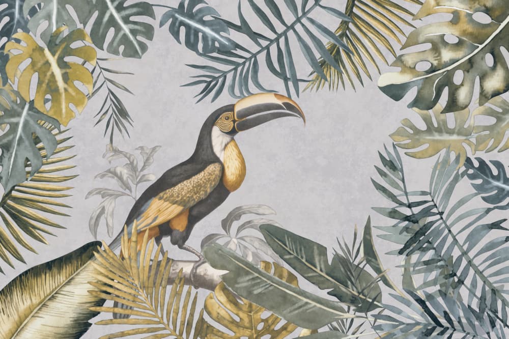 Golden Toucan Jungle by Andrea Haase — canvas wall art