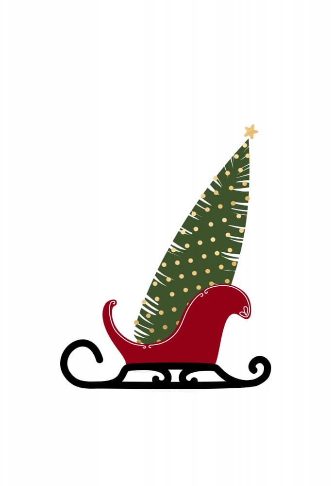Santa's Christmas Tree Sleigh by Rosana Laiz Blursbyai — canvas wall art