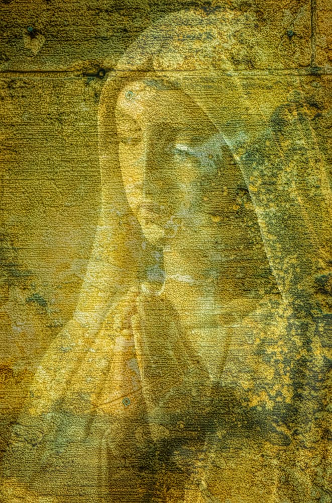 Golden Mary Prayer by Yasutaka Sameshima — canvas wall art