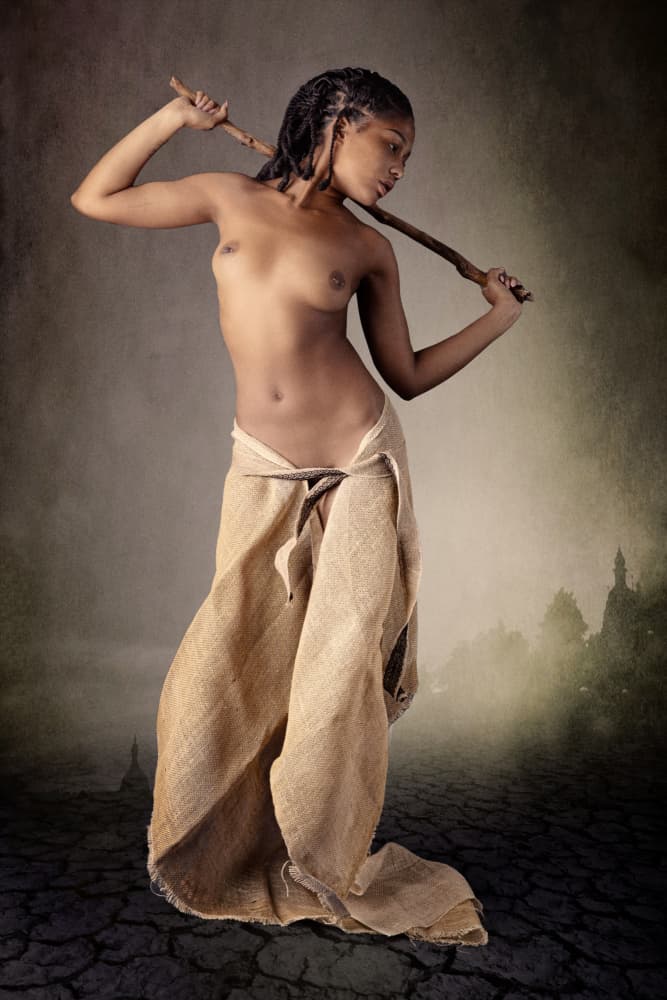 Nude Woman Desert Temple by Jan Slotboom — canvas wall art