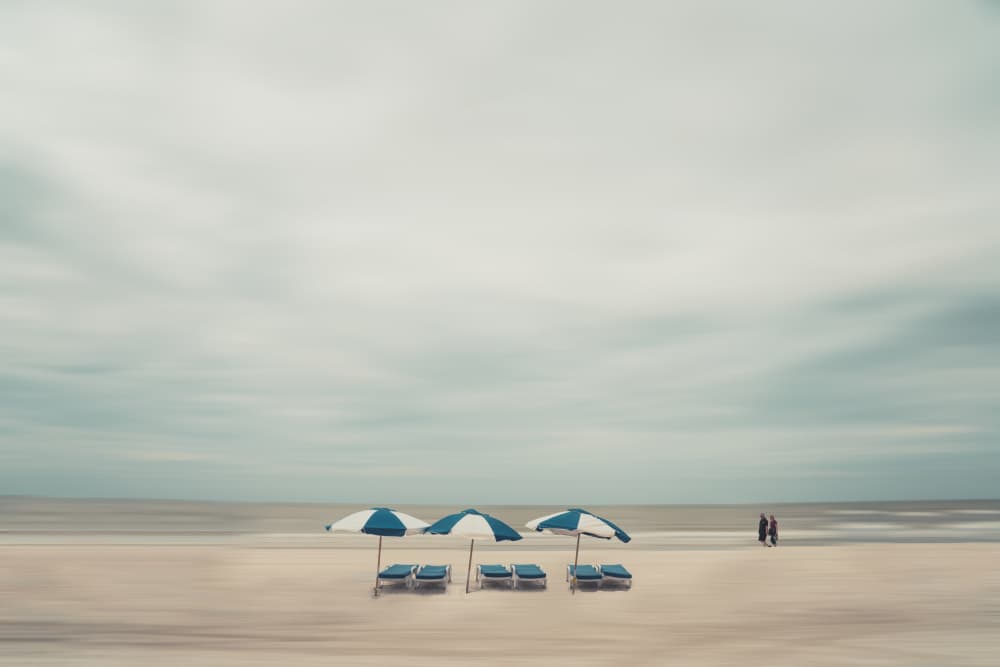 Peaceful Beach Umbrellas by Cindy Liu — canvas wall art