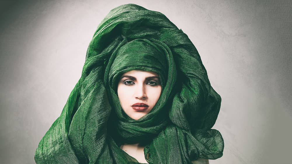 Regal Green Turban by Joan Gil Raga — canvas wall art