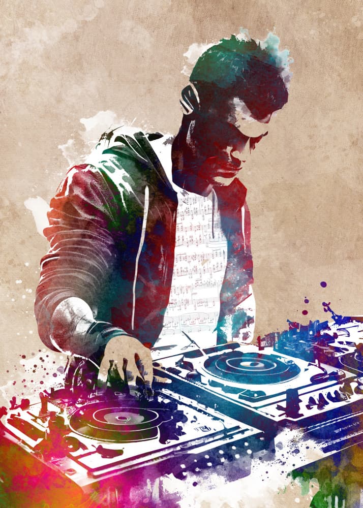 Music DJ 1 by Justyna Jaszke — canvas wall art