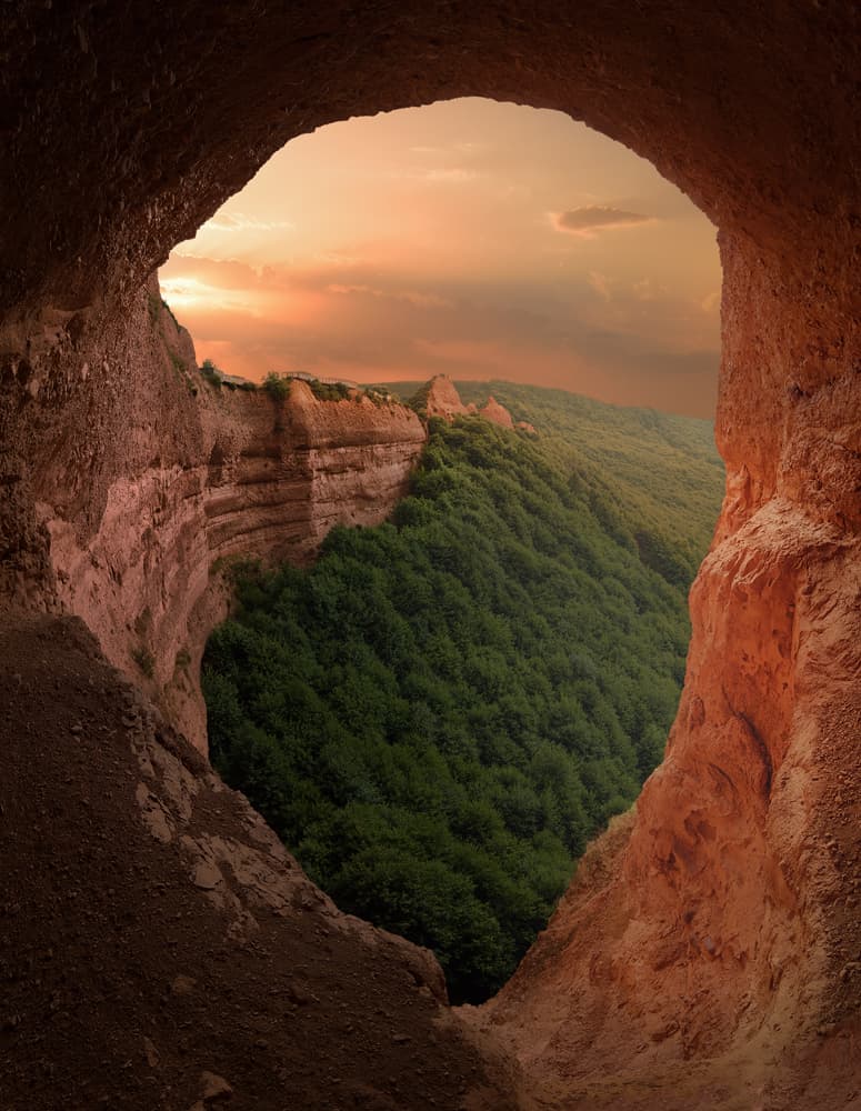 Cave View Sunset by Sergio AbeVilla — canvas wall art