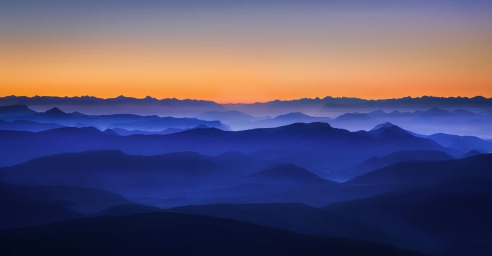 Orange Sky Mountain Layers