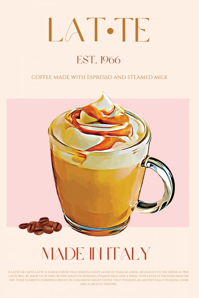 Sweet Caramel Latte by Nazma Khokhar — canvas wall art