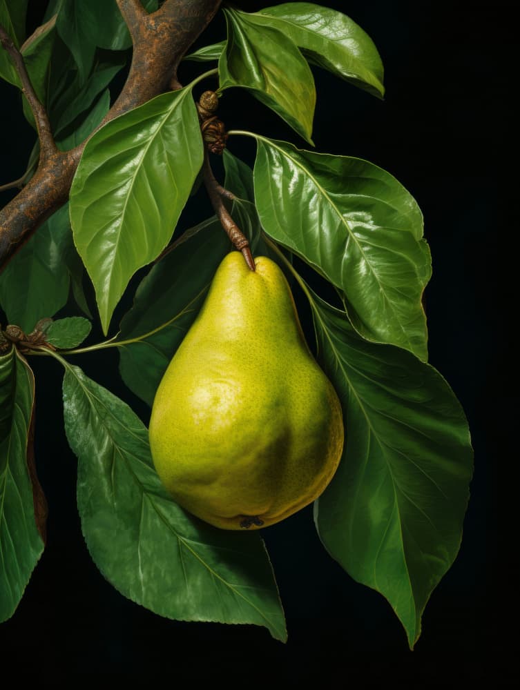 Green Pear Still Life by Bilge Paksoylu — canvas wall art