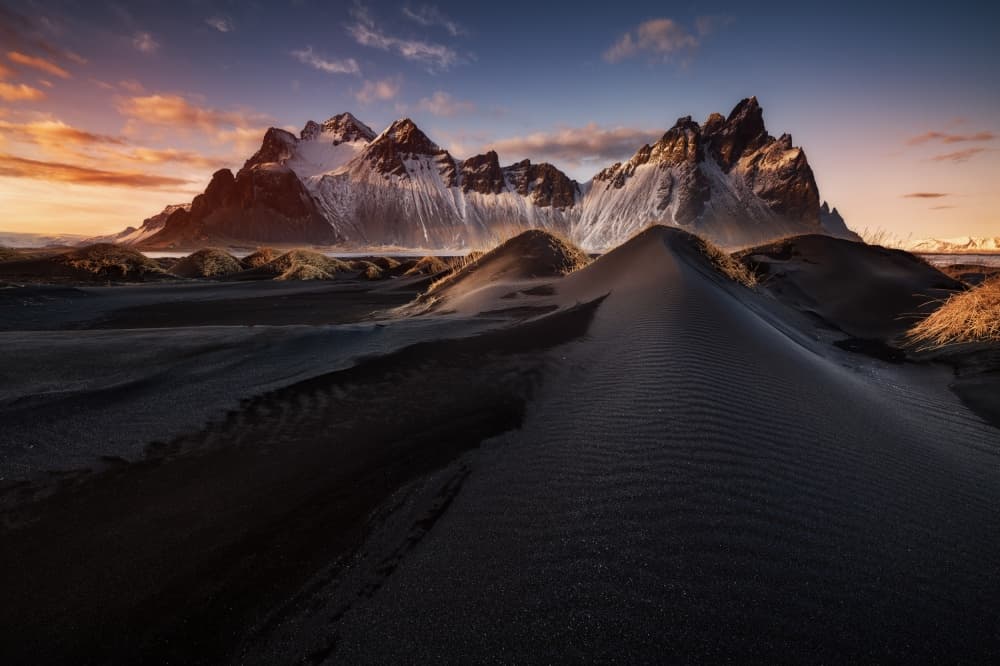 Golden Peaks Black Sand by Juan Pablo de Miguel — canvas wall art