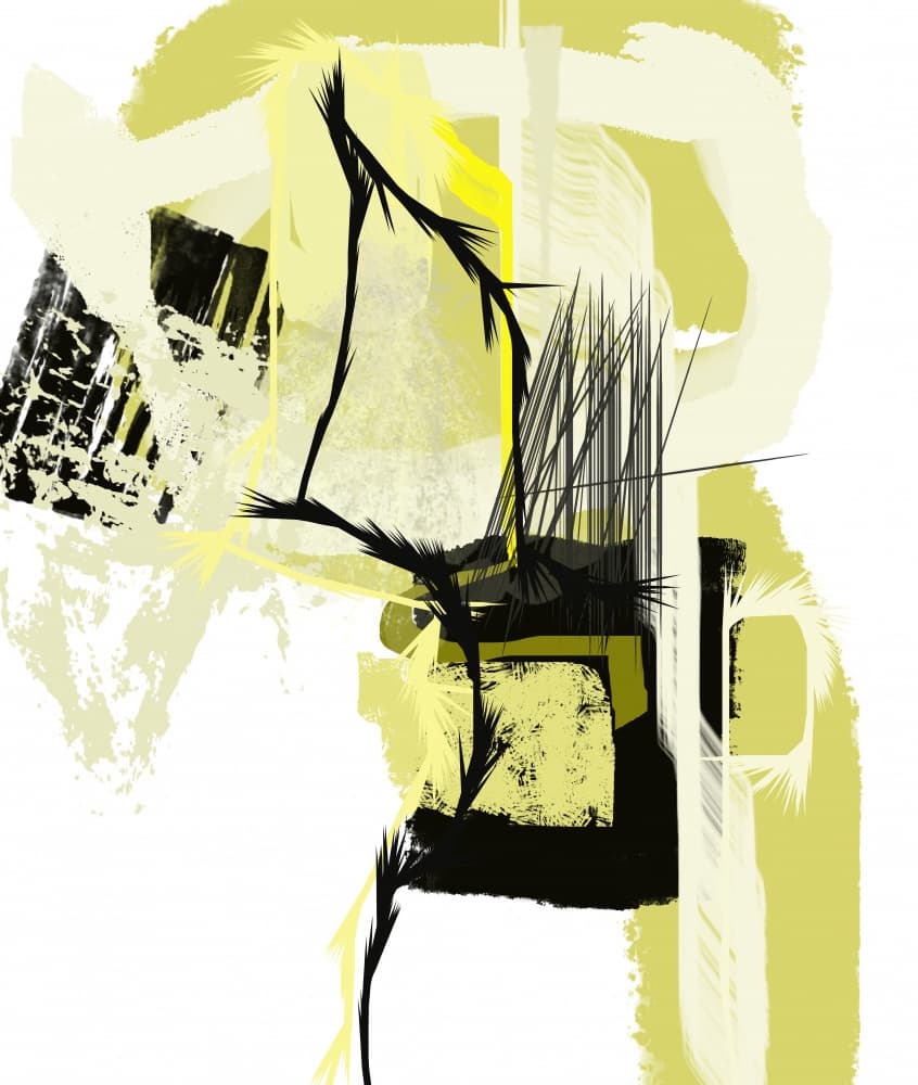 Abstract Yellow Green Graphic by Pelin Atilla — canvas wall art