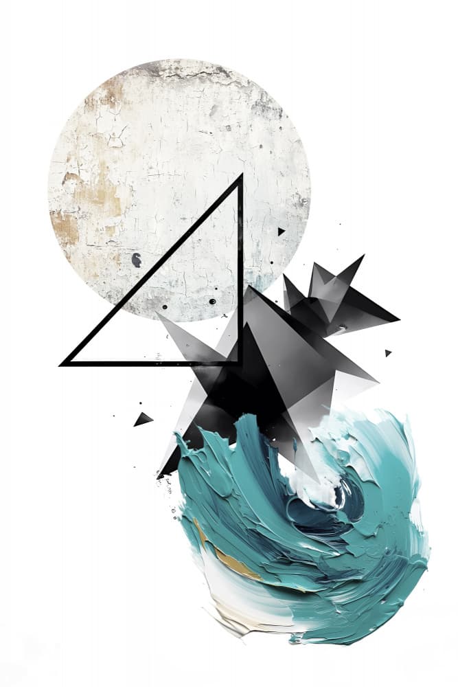 Abstract Geometric Teal Swirl by Rafal Kulik — canvas wall art