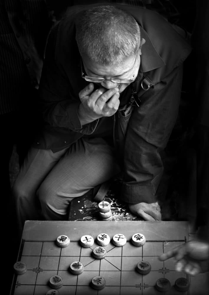 Intense Chess Strategy by Peter Davidson — canvas wall art